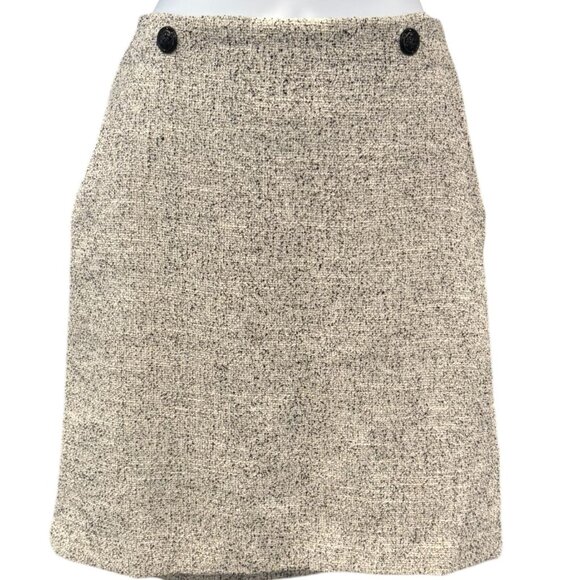H&M Tweed-Style Mini Skirt | Size 8 | Oatmeal + Black‎ Fleck Cozy Classic ✨ - Picture 1 of 4